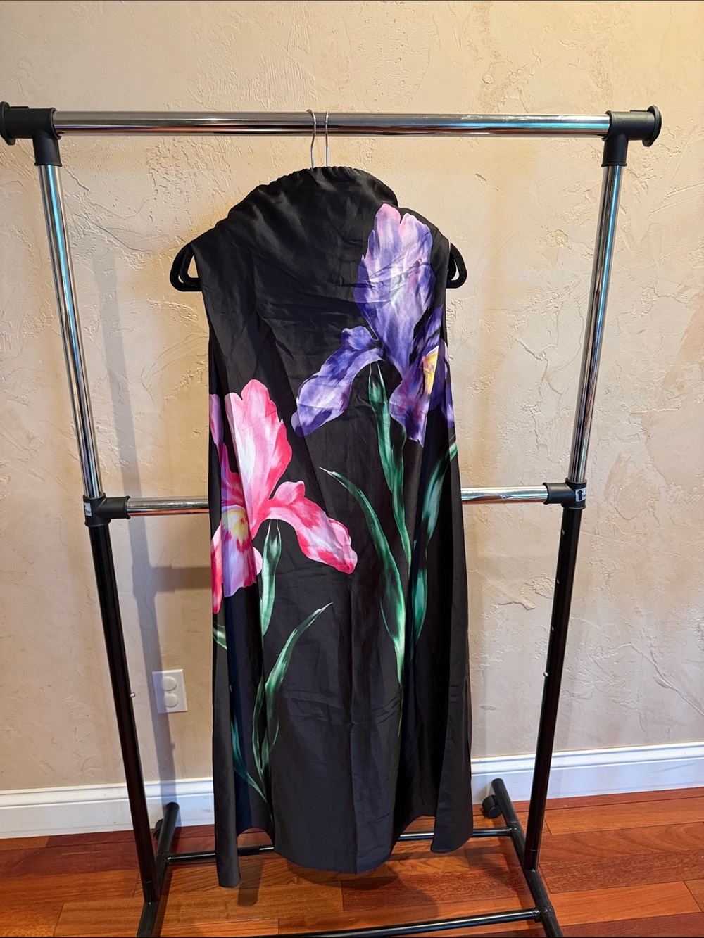 Mumu Black Maxi dress size medium with large floral design